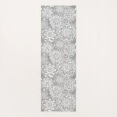 Tapis De Yoga Motif de mandala blanc et gris doux (Dos)