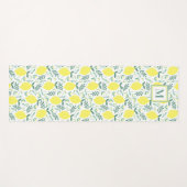 Tapis De Yoga motif de monogramme botanique de citron (Devant (Horizontal))