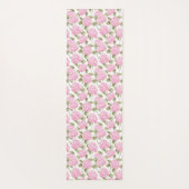 Tapis De Yoga Motif de monogramme de fleurs d'hydrangea rose élé (Dos)