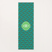 Tapis De Yoga Motif de plume Peacock moderne (Dos)