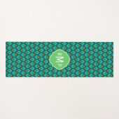 Tapis De Yoga Motif de plume Peacock moderne (Devant (Horizontal))