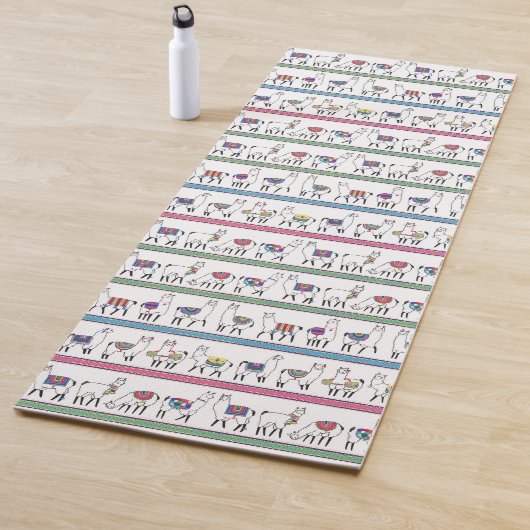 Tapis De Yoga Motif de rayure de lama (En situation)