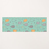 Tapis De Yoga Motif de rêves de chat endormi mignon et cosy (Devant (Horizontal))