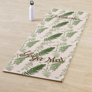Tapis De Yoga Motif de surface du nom des fougères vertes
