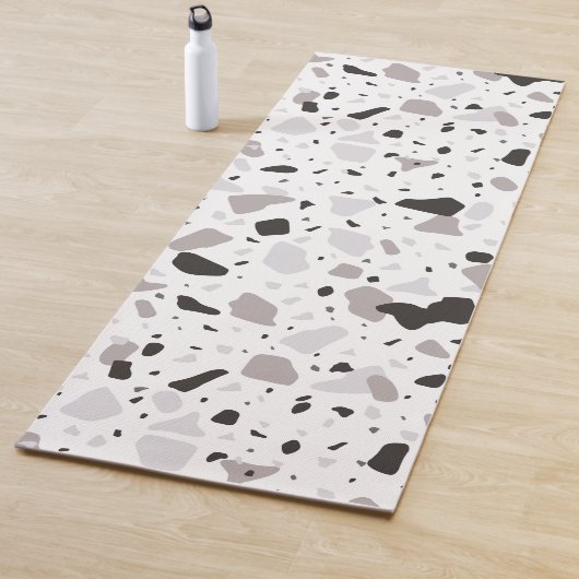 Tapis De Yoga Motif de Terrazzo monochromatique (En situation)