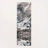 Tapis De Yoga Motif de texture noir et Marbre blanc (Dos)