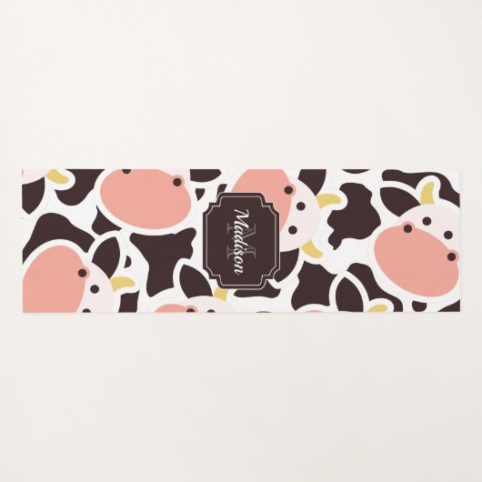 Tapis De Yoga Motif de vache mûre (Dos (Horizontal))