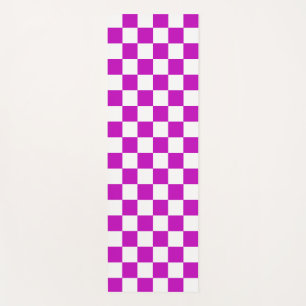 Tapis De Yoga Motif de vérification À damiers blanc violet