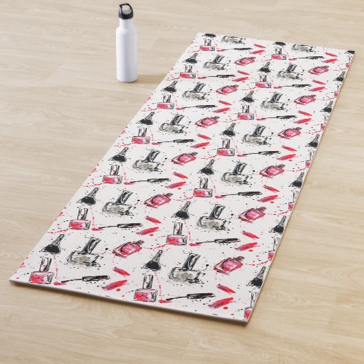 Tapis De Yoga Motif de vernis à ongles d'aquarelle (En situation)