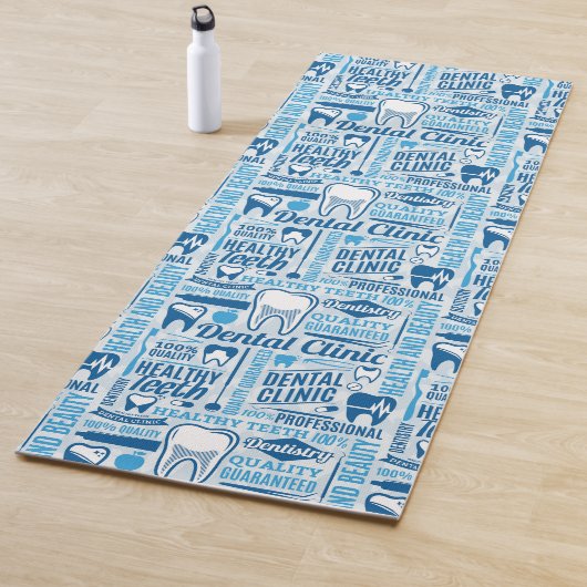 Tapis De Yoga Motif dentaire bleu de clinique (En situation)