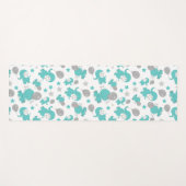 Tapis De Yoga Motif Des Eléphants Bleus, Eléphants Mignons, Étoi (Devant (Horizontal))