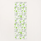 Tapis De Yoga Motif Des Eléphants, Eléphants Mignons - Grey Vert (Devant)