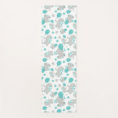 Tapis De Yoga Motif Des Eléphants, Eléphants Mignons - Gris Bleu (Devant)