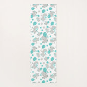 Tapis De Yoga Motif Des Eléphants, Eléphants Mignons - Gris Bleu (Dos)