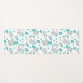 Tapis De Yoga Motif Des Eléphants, Eléphants Mignons - Gris Bleu (Devant (Horizontal))