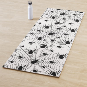 Tapis De Yoga Motif d'Halloween Black White araignées