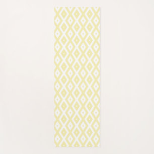 Tapis De Yoga Motif diamant jaune pâle et blanc