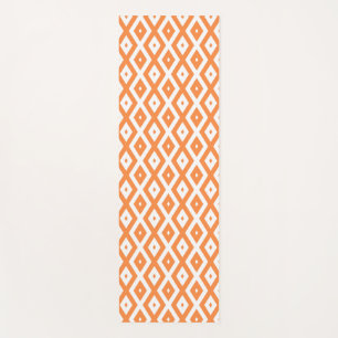 Tapis De Yoga Motif diamant orange et blanc