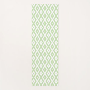 Tapis De Yoga Motif diamant vert pâle et blanc