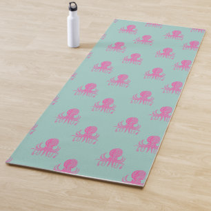 Tapis De Yoga Motif d'illustrations de pieuvres mignonnes Aqua e