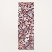 Tapis De Yoga Motif d'illustrations florales de Bourgogne rose (Devant)
