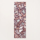 Tapis De Yoga Motif d'illustrations florales de Bourgogne rose (Dos)