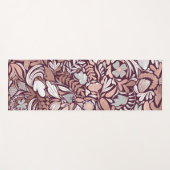 Tapis De Yoga Motif d'illustrations florales de Bourgogne rose (Devant (Horizontal))