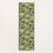 Tapis De Yoga Motif Dinosaure, Silhouette Dinosaure, Dino Vert (Dos)