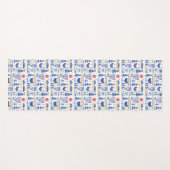 Tapis De Yoga Motif d'oiseau d'hiver d'art populaire (Devant (Horizontal))