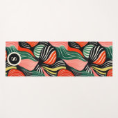 Tapis De Yoga Motif d'onde Abstrait rétro (Devant (Horizontal))