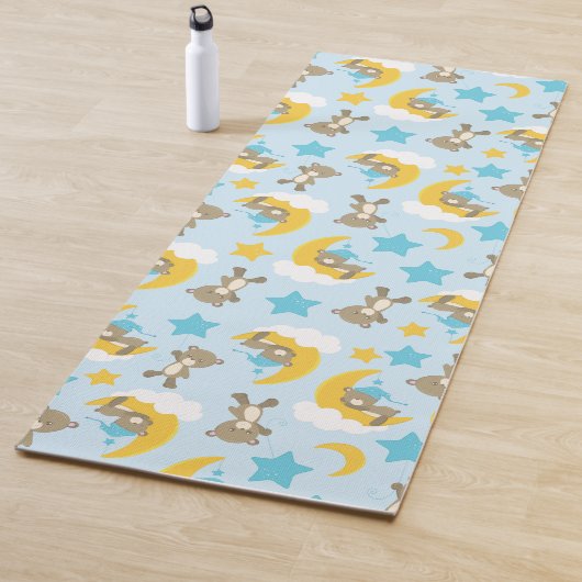 Tapis De Yoga Motif D'Ours, Mignonnes Ours, Nounours, Étoiles (En situation)