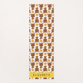 Tapis De Yoga Motif D'Ours, Mignons Ours, Citrouille, Votre Nom (Devant)