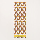Tapis De Yoga Motif D'Ours, Mignons Ours, Citrouille, Votre Nom (Dos)
