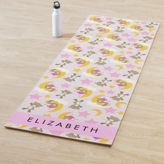 Tapis De Yoga Motif D'Ours, Nounours, Étoiles, Votre Nom (En situation)