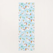 Tapis De Yoga Motif D'Unicornes, De Mignons Unicornes, Fleurs (Dos)