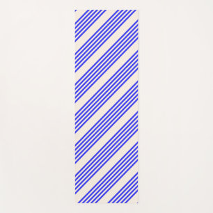 Tapis De Yoga Motif électrique bleu et beige cinq bandes