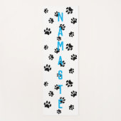 Tapis De Yoga Motif Empreinte de patte noir Namaste avec nom (Devant)