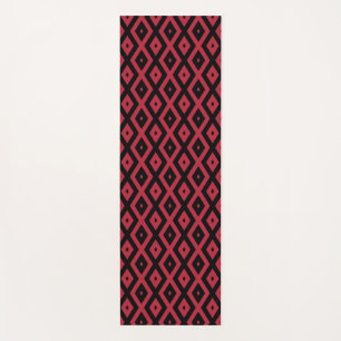 Tapis De Yoga Motif en diamant rouge et noir