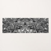 Tapis De Yoga Motif en marbre Abstrait noir et blanc (Dos (Horizontal))