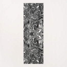 Tapis De Yoga Motif en marbre Abstrait noir et blanc