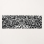 Tapis De Yoga Motif en marbre Abstrait noir et blanc (Devant (Horizontal))