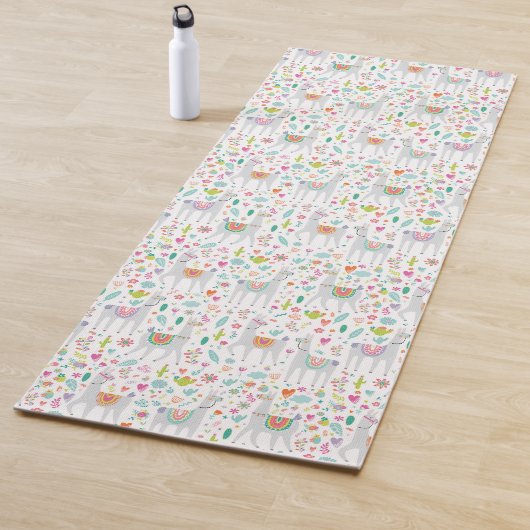 Tapis De Yoga Motif en pastel mignon de lama (En situation)