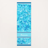 Tapis De Yoga Motif en polygone bleu bleu clair personnalisé Aqu (Devant)