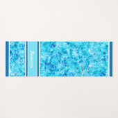 Tapis De Yoga Motif en polygone bleu bleu clair personnalisé Aqu (Devant (Horizontal))