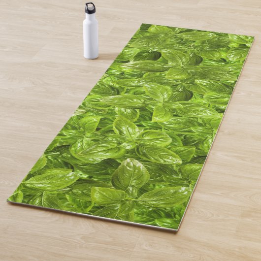Tapis De Yoga Motif Feuille Basil (En situation)