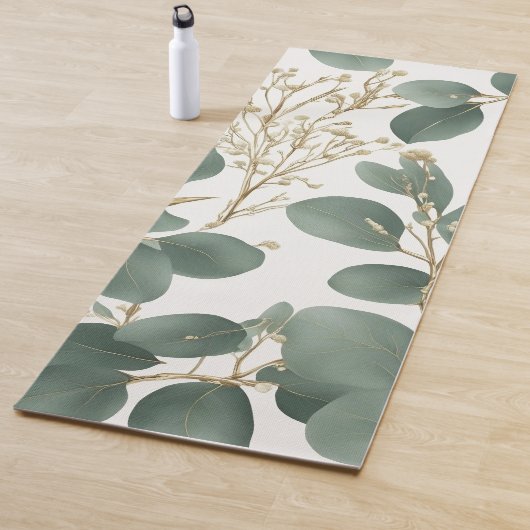 Tapis De Yoga Motif Feuille de l'Eucalyptus (En situation)