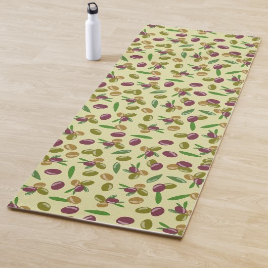 Tapis De Yoga Motif Feuille d'olive et d'olive rustique (En situation)