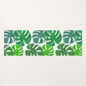 Tapis De Yoga Motif Feuille tropical monogramme (Dos (Horizontal))