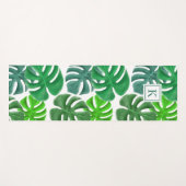 Tapis De Yoga Motif Feuille tropical monogramme (Devant (Horizontal))