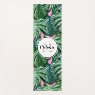Tapis De Yoga Motif Feuille tropical - Monogramme de feuillage v